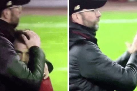 Jürgen Klopp und Xherdan Shaqiri nach dem Spiel
