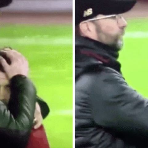 Jürgen Klopp und Xherdan Shaqiri nach dem Spiel