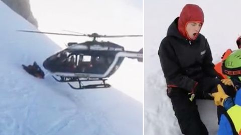 Alpen: Helikopter-Pilot rettet mit sagenhaftem Manöver verunglückten Skifahrer