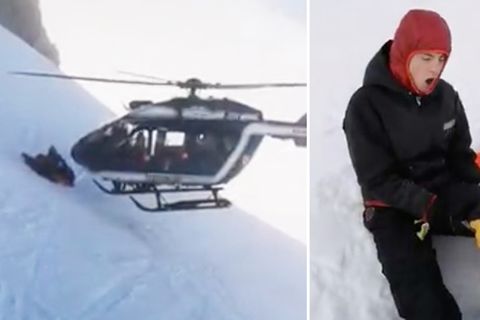 Alpen: Helikopter-Pilot rettet mit sagenhaftem Manöver verunglückten Skifahrer