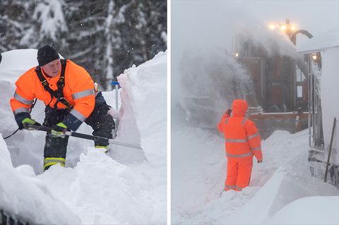 Das Winterchaos in Bildern: So fest haben die Schneemassen Bayern, Sachsen und Österreich im Griff