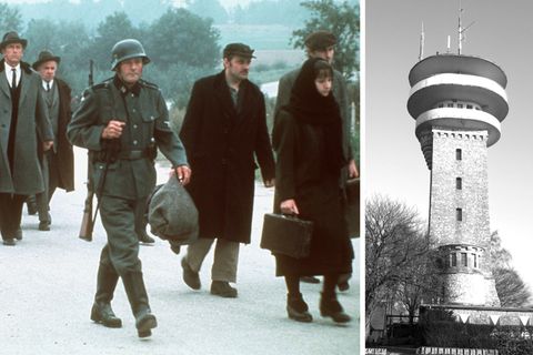 Szene aus "Holocaust – Die Geschichte der Familie Weiss", Sendeanlagen Koblenz und Longinusturm
