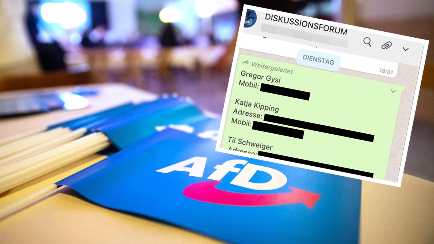 In der AfD-internen Gruppe wurden private Daten aus dem Hack geteilt