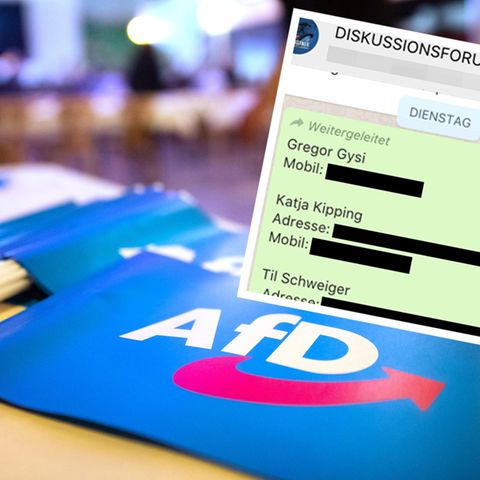 In der AfD-internen Gruppe wurden private Daten aus dem Hack geteilt
