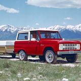 Gelände  und Familie mit dem Bronco. Reklame von 1966.