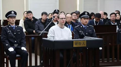 Der Kanadier Robert Lloyd Schellenberg vor Gericht im Nordosten Chinas