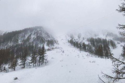 Ein Lawinenabgang im Bereich des Skigebiets Grübl am Präbichl in der Steiermark