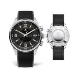 Kategorie Bis 15.000 Euro      Gewinner: Polaris Memovox von Jaeger-LeCoultre  Diese überarbeitete Neuauflage eines wassertauglichen Klassikers aus dem Jahr 1968 verfügt über eine Weckfunktion, bei der ein winziger Hammer eine Bronzeglocke anschlägt..  Das sagt die Jury: "Hiermit erwacht eine Legende zu neuem Leben, die den Wecker als Charakteristikum der Uhrenmanufaktur im Herzen trägt. Geradlinig, in sich 'rund', klassisch aber in modernster Technik umgesetzt."  Basisdaten (Auszug): Edelstahl (Gehäuse), 42mm Durchmesser, wasserdicht bis 200m, 45 Stunden Gangreserve.  Preis: circa 12.800 Euro.