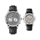Kategorie Innovation      Gewinner: Triple Split von A. Lange & Söhne  Als erster mechanischer Schleppzeiger-Chronograph der Welt erlaubt dieses komplexe Glashütter Modell, Zwischen- und Referenzzeiten über bis zu zwölf Stunden zu nehmen.  Das sagt die Jury: "Diese Uhr spielt in einer eigenen Liga. Trotz einer hochkomplexen Bauweise bewahrt der erste mechanische Schleppzeiger-Chronograph der Welt, der Vergleichszeiten von bis zu 12 Stunden nehmen kann, eine Ästhetik des Funktionalen. Quasi aufs Maximum reduziert."  Basisdaten (Auszug): Weißgold (Gehäuse), 43,2mm Durchmesser, wasserdicht bis 30m, 55 Stunden Gangreserve.  Preis: circa 139.000 Euro.