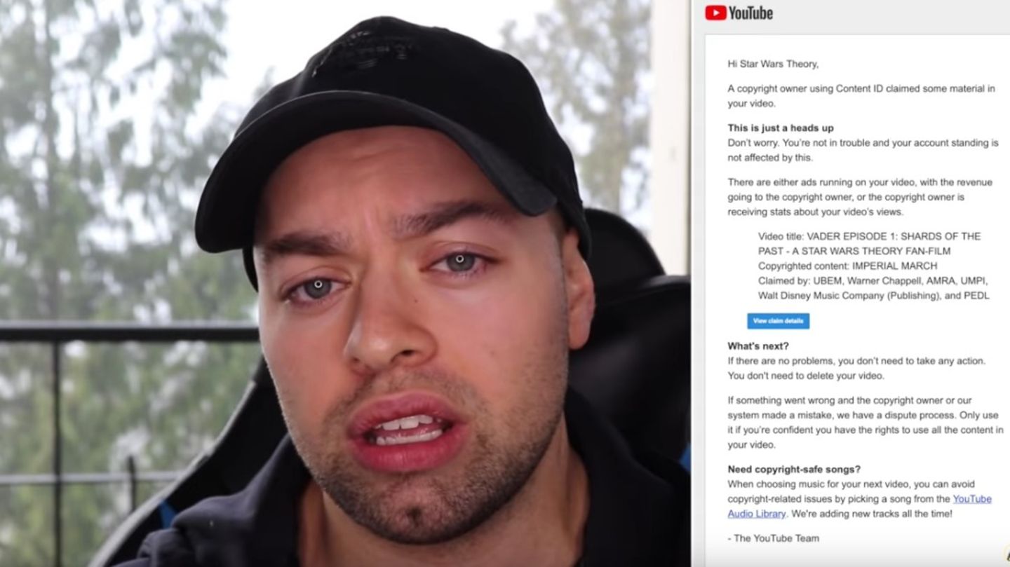 Toos bekommt Mitteilung von YouTube