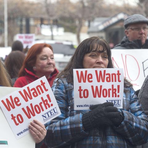 "Wir wollen arbeiten!": Demonstranten in Ogden, im US-Bundesstaat Utah fordern ein Ende der Haushaltssperrre