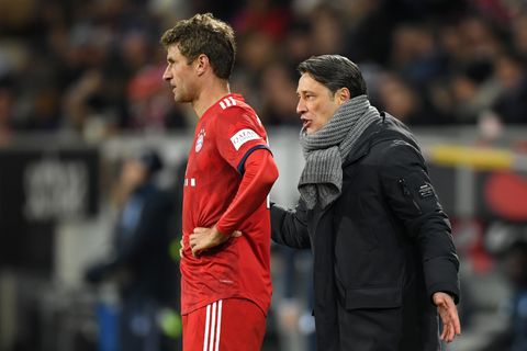 FC Bayern - Niko Kovac und Thomas Müller beim Bundesliga-Spiel in Hoffenheim