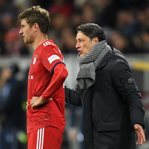 FC Bayern - Niko Kovac und Thomas Müller beim Bundesliga-Spiel in Hoffenheim