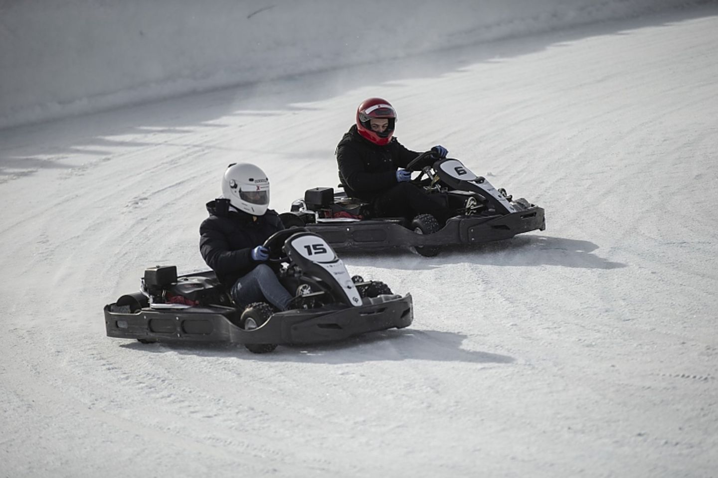 Beim Kart-Rennen fanden heiße Rad-an-Rad-Kämpfe statt