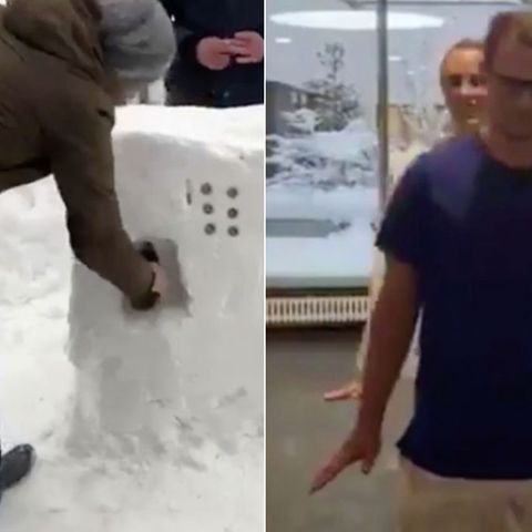 Pinguin-Walk und Bierrutsche: Das sind die witzigen Seiten des Schneechaos