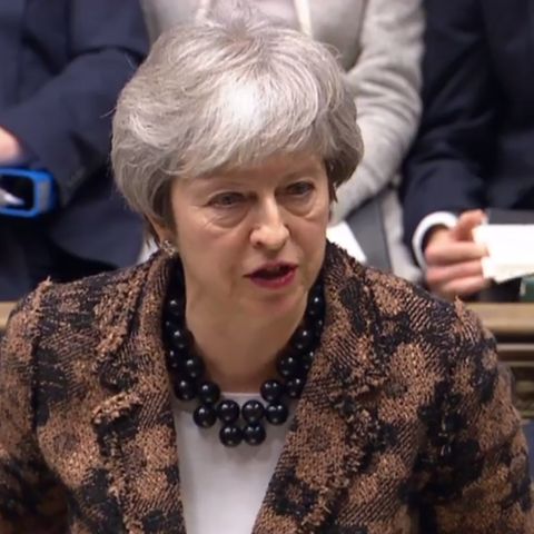 Theresa May am Montag im britischen Unterhaus
