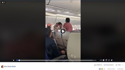Video des Boxkampfes im Flugzeug
