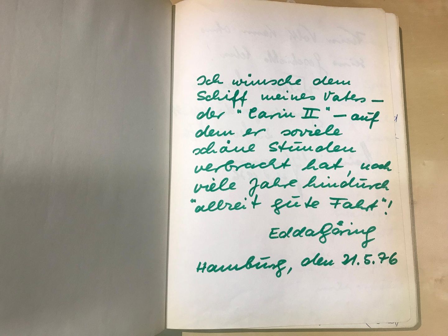 Gästebucheintrag von Edda Göring