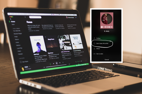 Spotify ist auf einem Laptop geöffnet