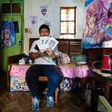 Sakura Xianyu aus Shanghai: Er zeigt die Stimmsoftware seiner Lieblingssängerin. Ihr Erfolg macht ihn froh – denn auch er hat dazu beigetragen. Er hat für sie Songs hochgeladen.