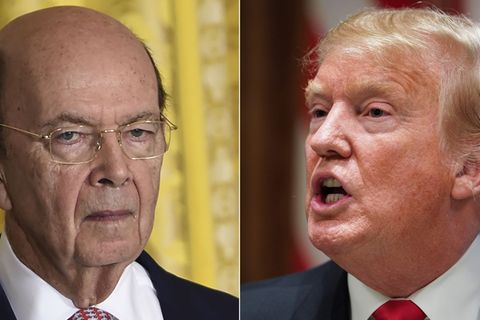 US-Präsident Donald Trump (r.) und sein Handelsminister Wilbur Ross