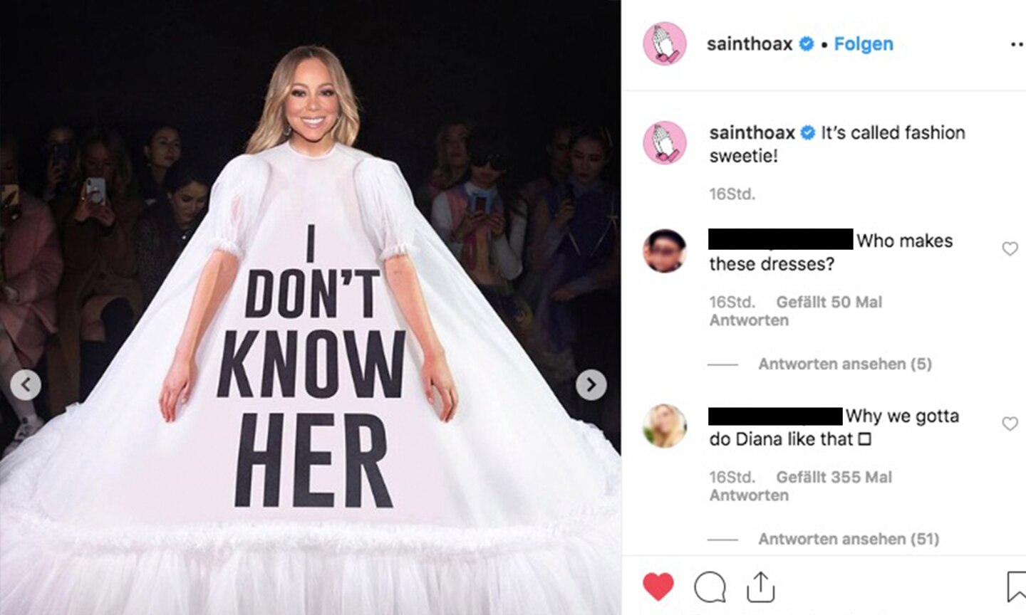Paris Fashion Week: ... oder bad ass wie Mariah. "Ich kenne sie nicht" war ihre Antwort an einen Reporter, der sie nach ihrer Rivalin JLo fragte.