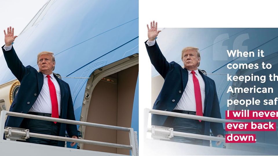 Eitle Seite des US-Präsidenten: Photoshop sei Dank: Wie sich Donald Trump gerne auf Facebook präsentiert Eitle Seite des US-Präsidenten: Photoshop sei Dank: Wie sich Donald Trump gerne auf Facebook präsentiert