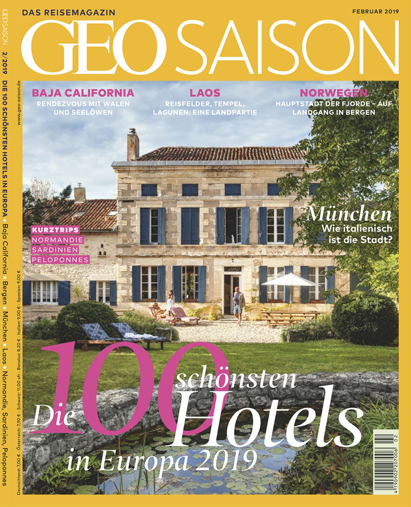 Aus: "Geo Saison", Heft 2/2019, ab sofort am Kiosk, Preis: 7 Euro. Hier finden Sie alles über die 100 schönsten Hotels in Europa 2019 - und einen Teil auf der interaktiven Europakarte.