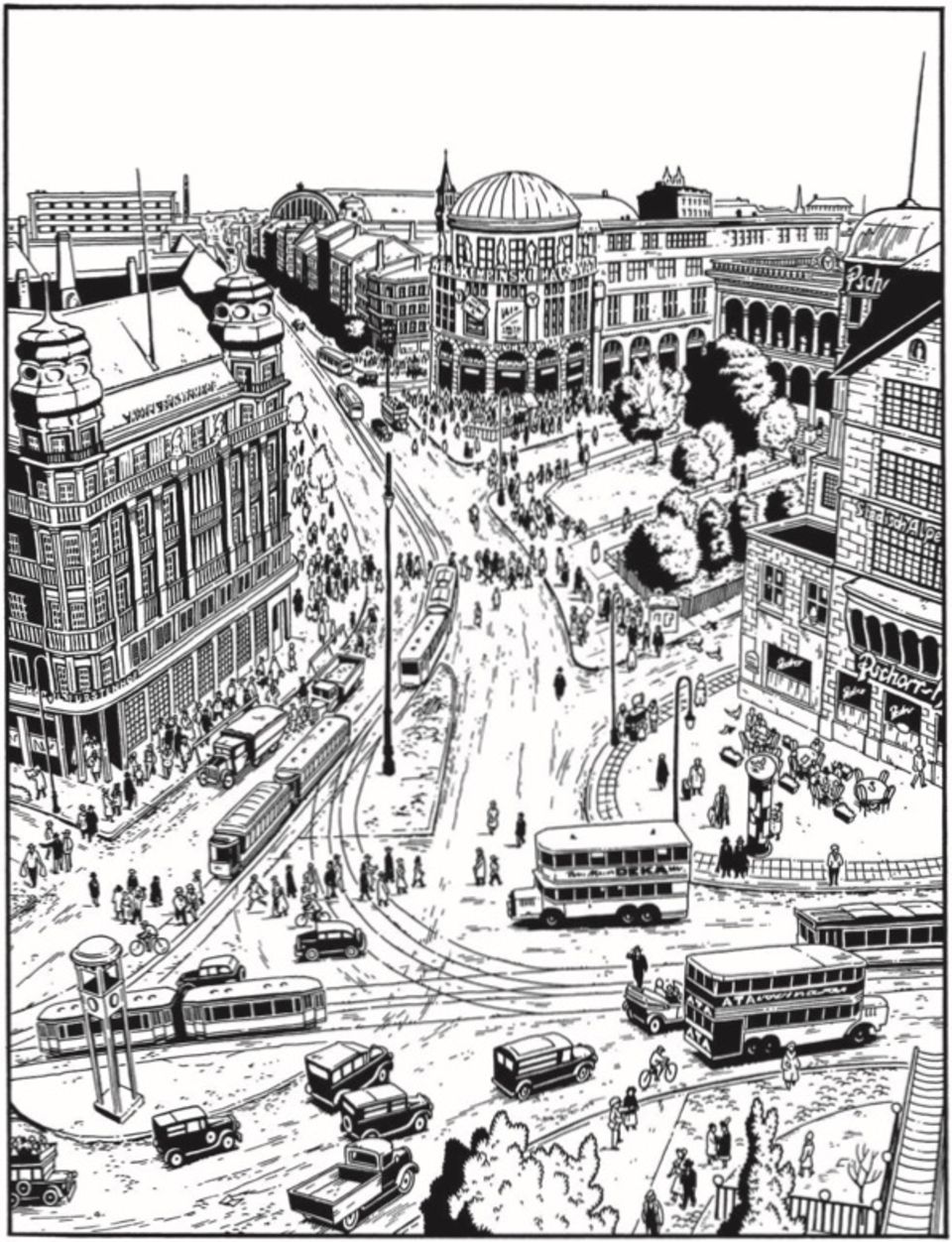 Berlin Der Potsdamer Platz von Jason Lutes gezeichnet