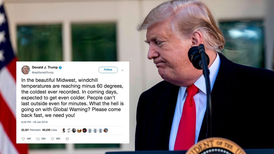 Donald Trump leugnet erneut den Klimawandel auf Twitter Donald Trump leugnet erneut den Klimawandel auf Twitter