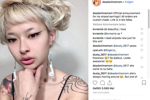 Gabrielle hat die Airpod-Ohrringe erfunden