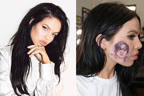 Sängerin lässt sich Gesicht ins Gesicht tätowieren