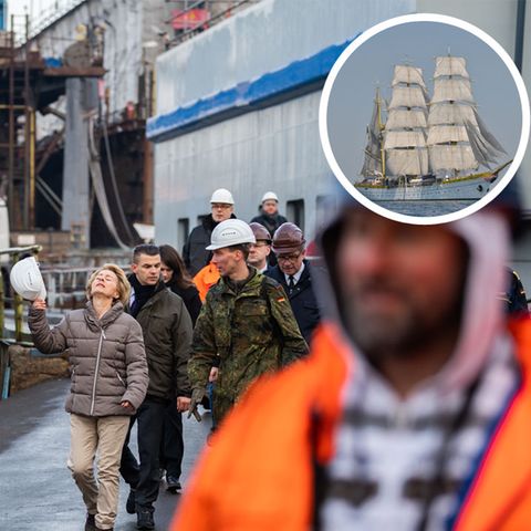 Bundesverteidigungsministerium Ursula von der Leyen nach ihrem Besuch der Gorch Fock im Januar
