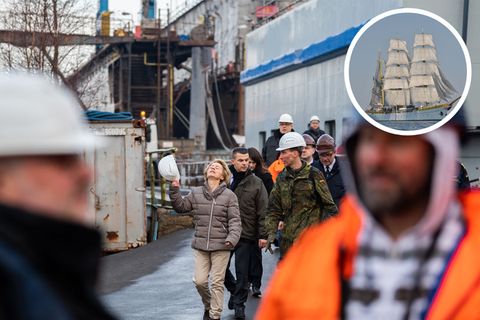 Bundesverteidigungsministerium Ursula von der Leyen nach ihrem Besuch der Gorch Fock im Januar