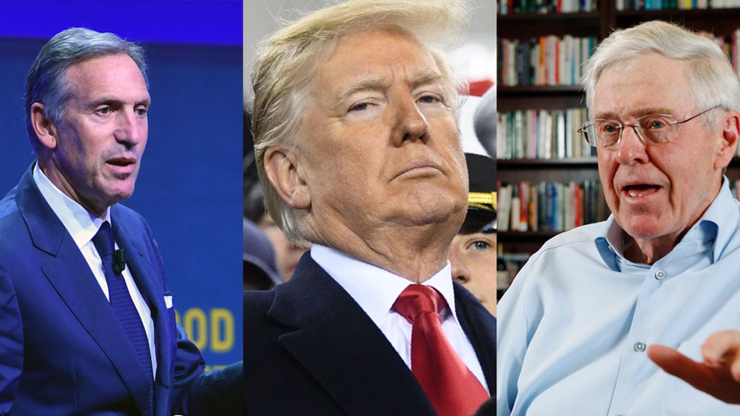 Donald Trump Charles Koch Howard Schultz