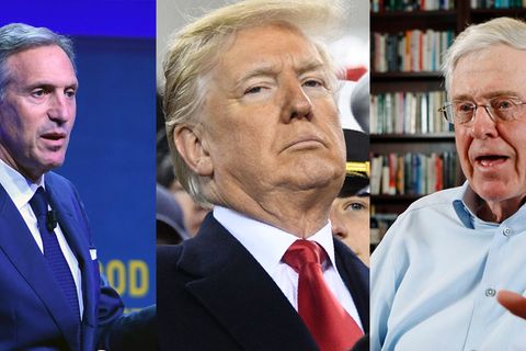 Donald Trump Charles Koch Howard Schultz