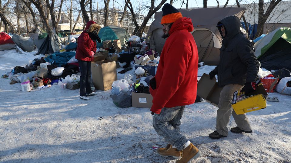 Kältewelle Chicago Obdachlose