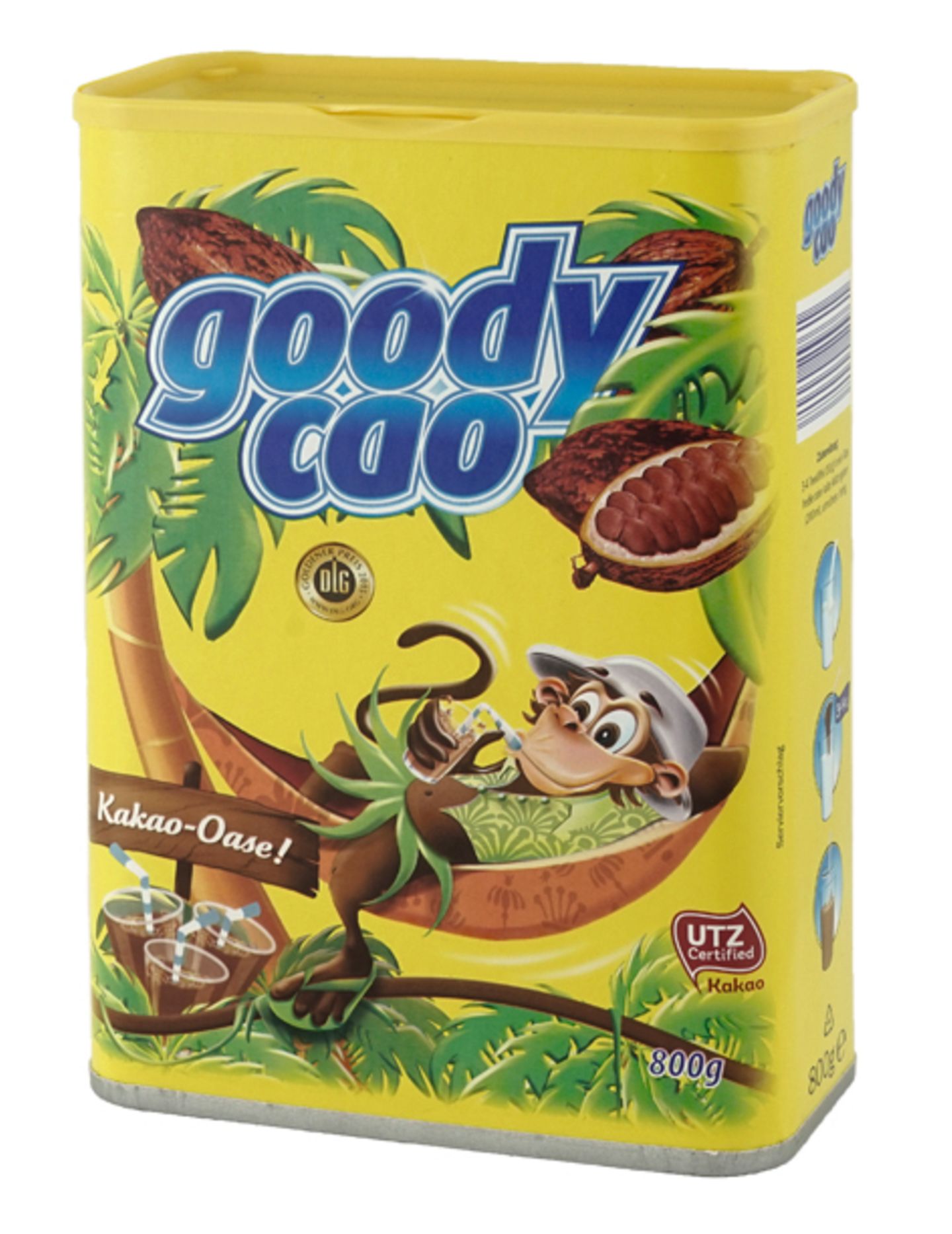 Gut: Goody Cao  Zwar ist der Zuckergehalt beim Lidl-Produkt erhöht, dennoch erhält das Kakaopulver das Gesamturteil "gut". Auch preislich liegt er im niedrigen Segment: 1,43 Euro pro 500 Gramm.