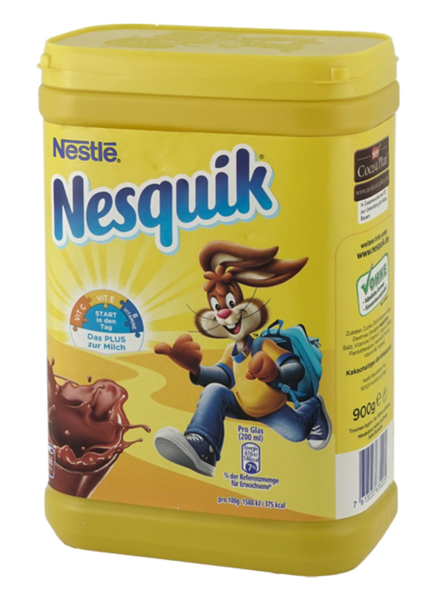 Ungenügend: Nestlé Nesquik  Der Verlierer unter den Kakaopulvern. Er enthält nicht nur zu viel Zucker, sondern weist in der Laborprobe auch Mineralölrückstände auf. 