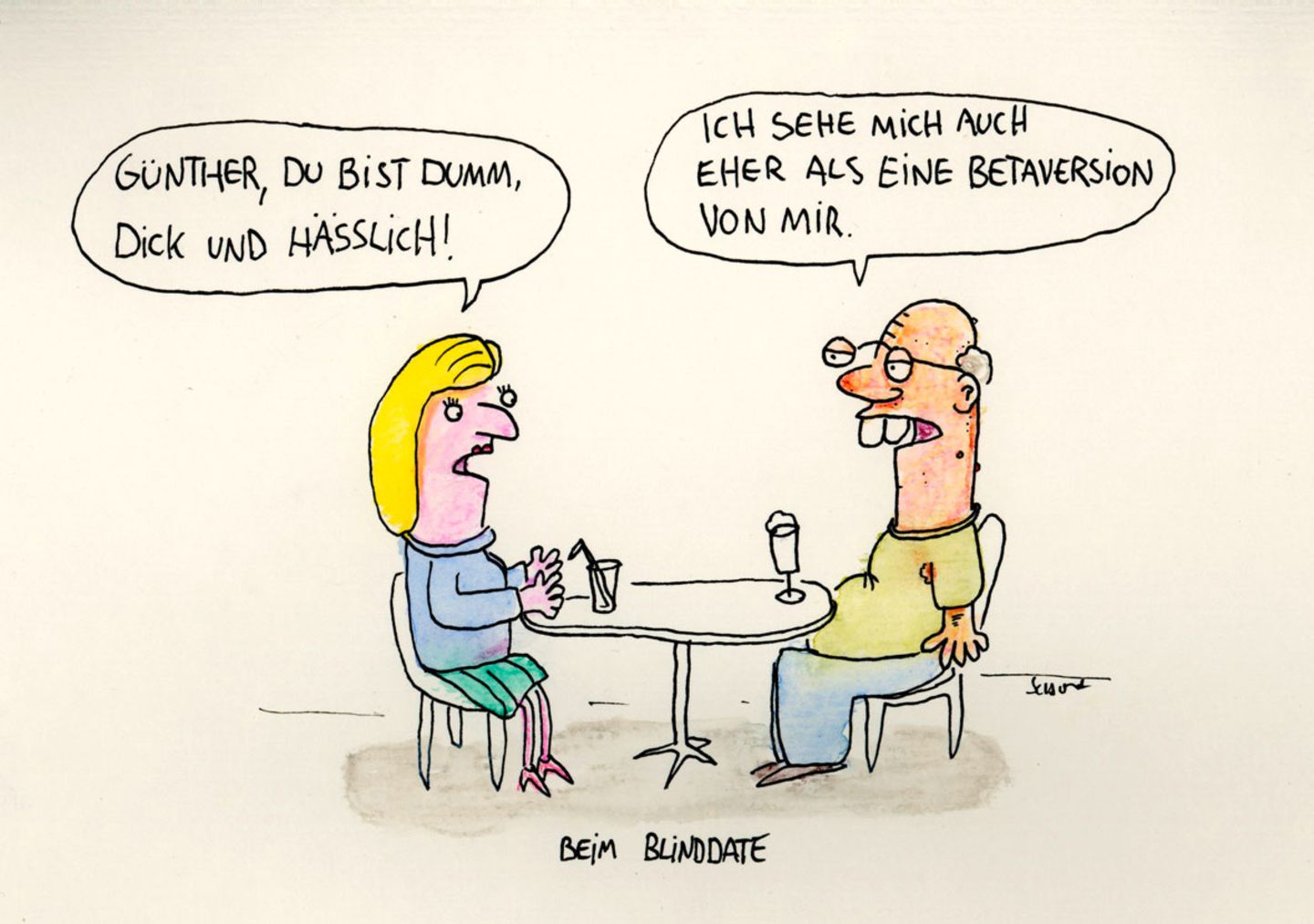 Cartoons von Tobias Schülert: Klimawandel - So schlecht geht es Frau Holle