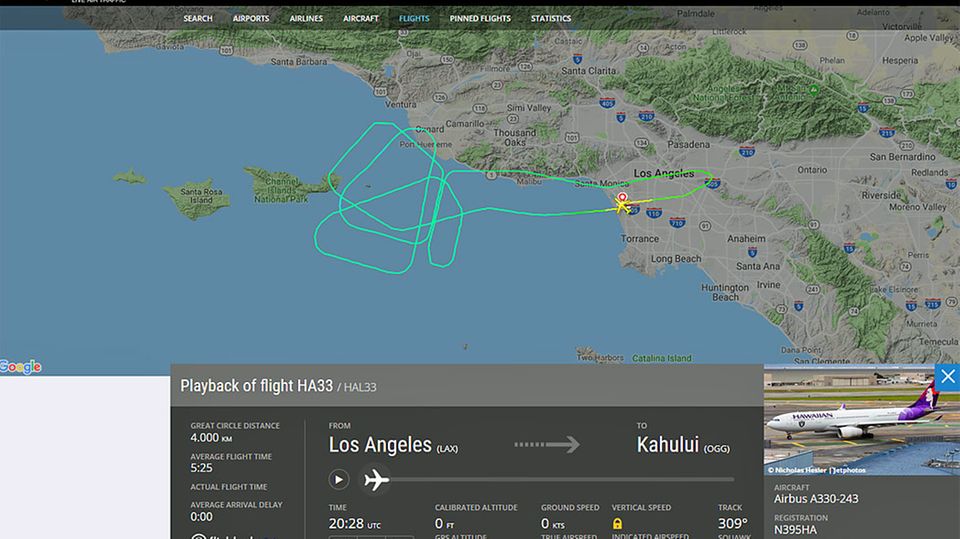 Hawaiian Airlines: Horrorflug nach Hawaii: Airbus muss dreimal umkehren Hawaiian Airlines: Horrorflug nach Hawaii: Airbus muss dreimal umkehren