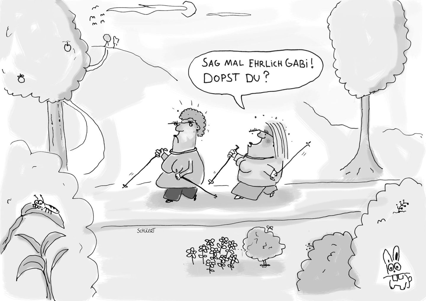 Cartoons von Tobias Schülert: Klimawandel - So schlecht geht es Frau Holle