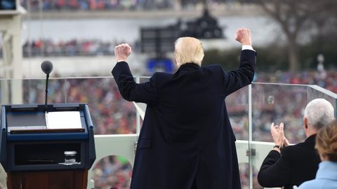 US-Präsident Donald Trump bei seiner Amtseinführung am 20 Januar 2017 in Washington