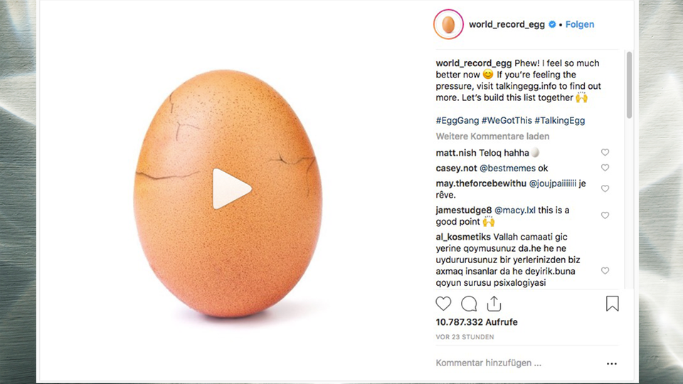 Instagram-Post des Accounts "world_record_egg"