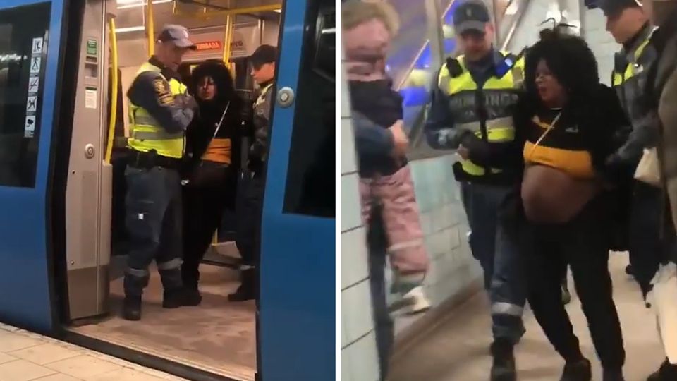 Stockholm: Sicherheitsbeamte reißen hochschwangere Frau aus der U-Bahn