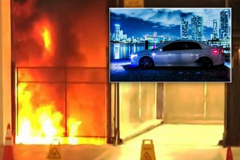 Spektakulärer Unfall: Protzkarre fällt in Fahrstuhlschacht – und geht 9 Stockwerke tiefer in Flammen auf