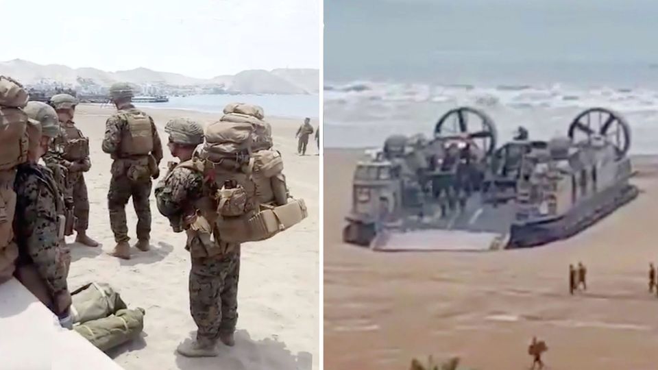 "Die Gringos sind da": Videos auf Twitter sollen die mutmaßliche Landung von US-Truppen in Kolumbien zeigen, um eine Invasion in Venezuela vorzubereiten. Videos auf Twitter sollen die mutmaßliche Landung von US-Truppen in Kolumbien zeigen, um eine Invasion in Venezuela vorzubereiten.