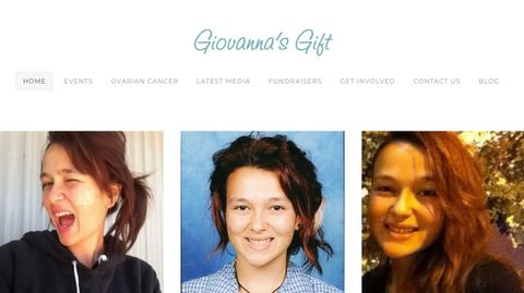 Drei Bilder des Teenagers auf der Website der Stiftung