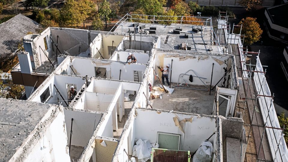 Rückbau: Alle Wohnungen wurden erst entkernt und von Asbest befreit