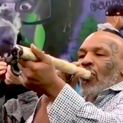 Mike Tyson raucht einen riesigen Joint.